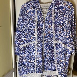 Onque Woman Blue and White Utility Jacket